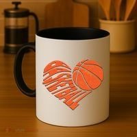 Basketball Love Heart Coffee Mug thumb 4
