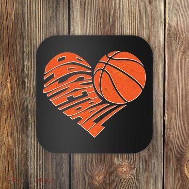 Basketball Love Heart Coaster