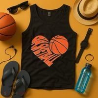 Basketball Love Heart Tank Top thumb 4