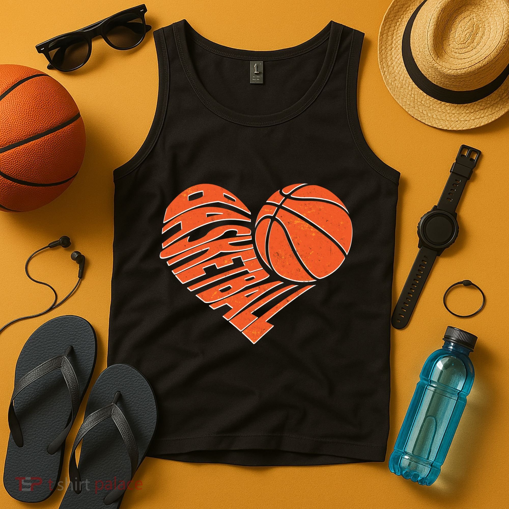 Basketball Love Heart Tank Top