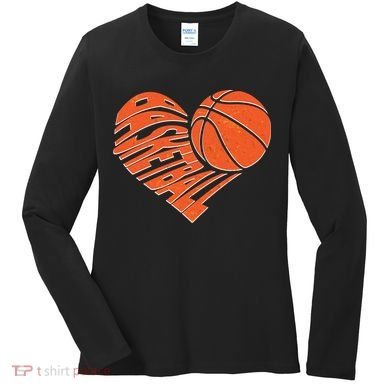 Basketball Love Heart Women's Long Sleeve Shirt