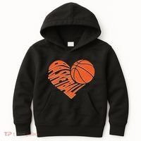 Basketball Love Heart Kids Hoodie thumb 0