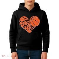 Basketball Love Heart Kids Hoodie thumb 4