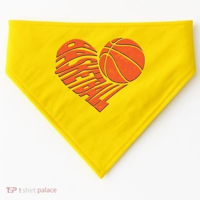 Basketball Love Heart USA-Made Doggie Bandana
