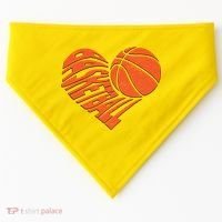 Basketball Love Heart USA-Made Doggie Bandana thumb 0