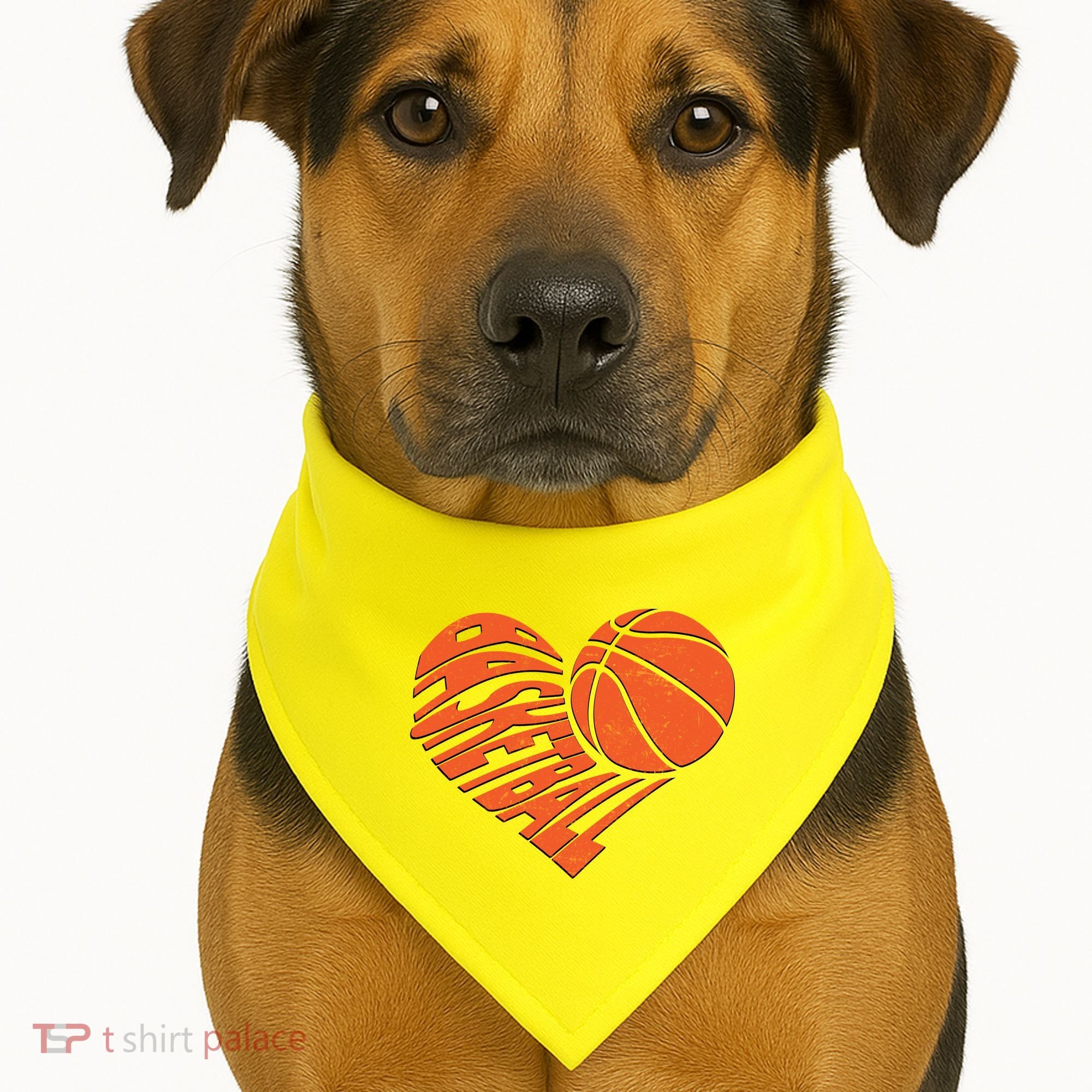 Basketball Love Heart USA-Made Doggie Bandana
