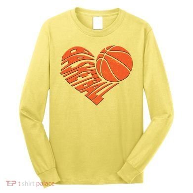Basketball Love Heart Long Sleeve Shirt