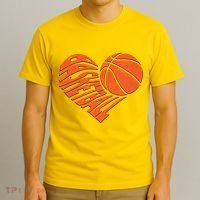 Basketball Love Heart T-Shirt thumb 3