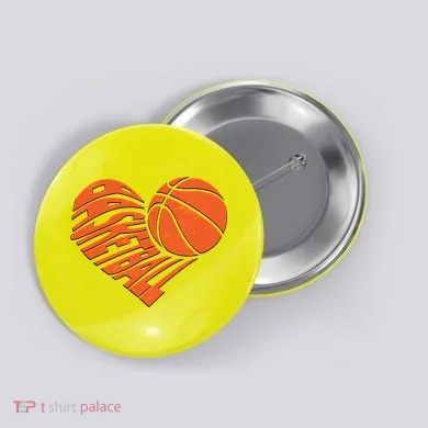 Basketball Love Heart Button