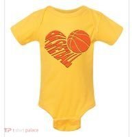 Basketball Love Heart Baby Bodysuit thumb 0