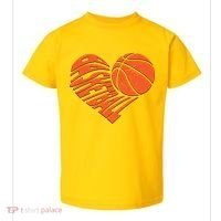 Basketball Love Heart Toddler T-Shirt thumb 0