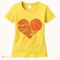 Basketball Love Heart Women's T-Shirt thumb 0
