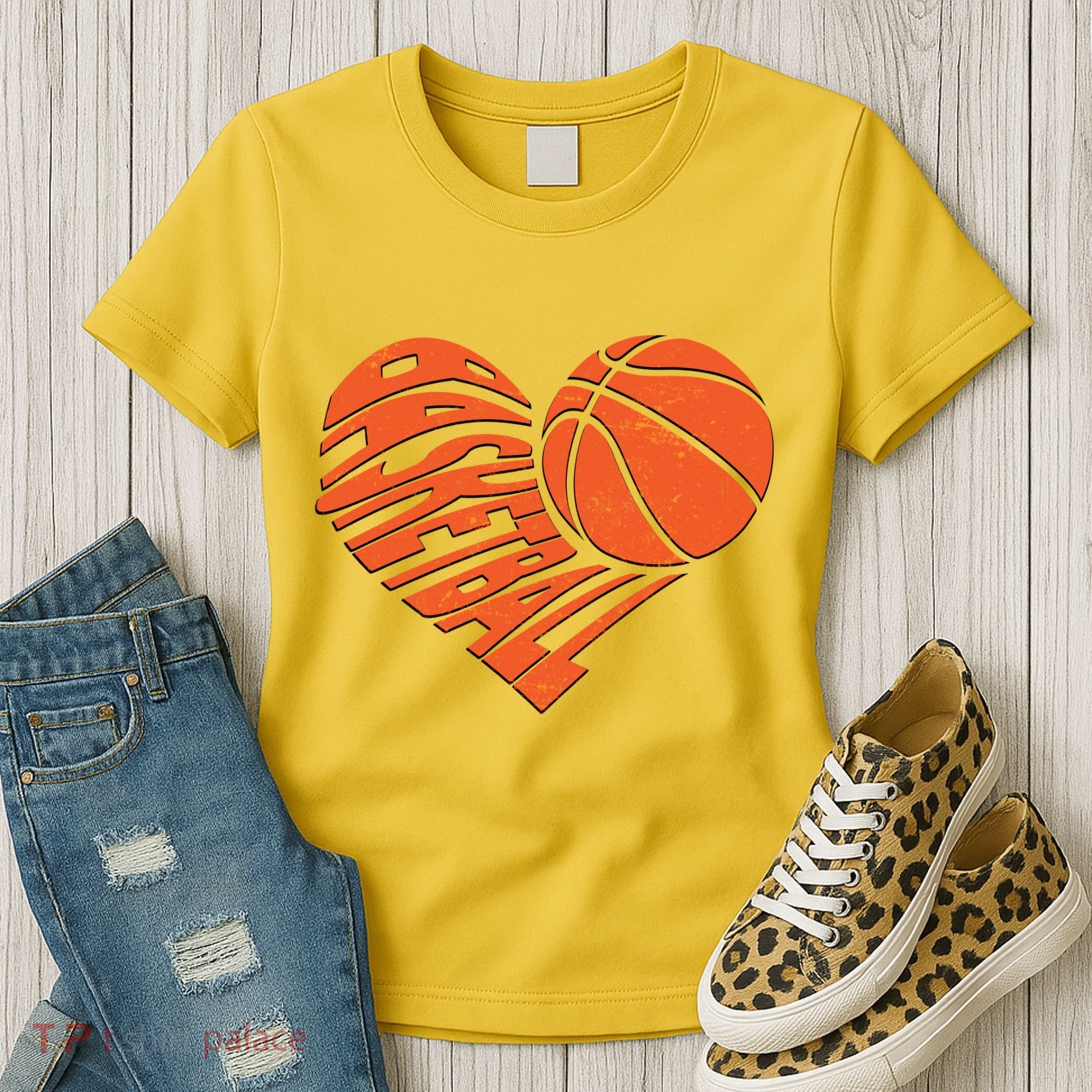 Basketball Love Heart Women's T-Shirt