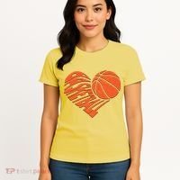 Basketball Love Heart Women's T-Shirt thumb 4