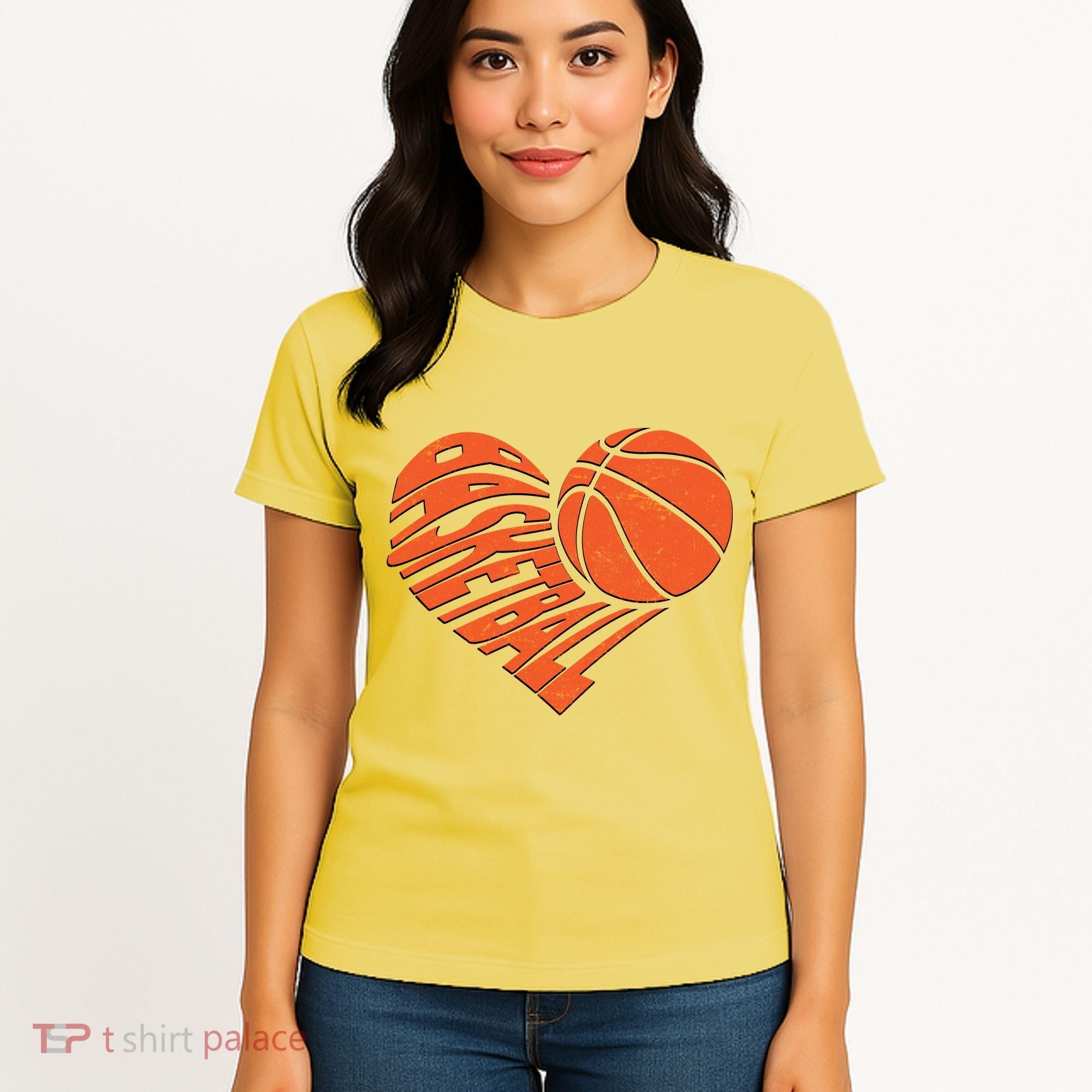Basketball Love Heart Women's T-Shirt
