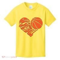 Basketball Love Heart Kids T-Shirt thumb 0