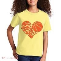 Basketball Love Heart Kids T-Shirt thumb 2