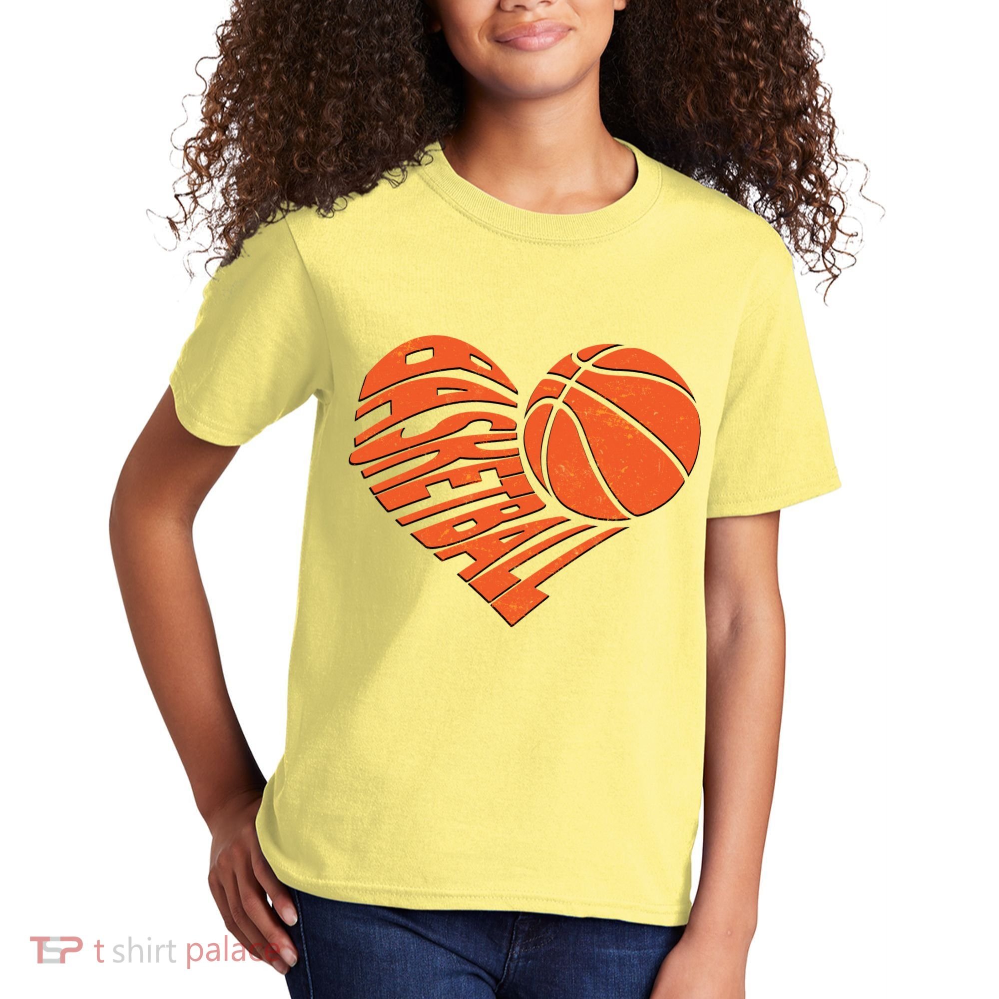 Basketball Love Heart Kids T-Shirt