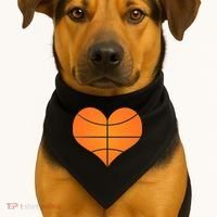 Basketball Shaped Heart USA-Made Doggie Bandana thumb 1