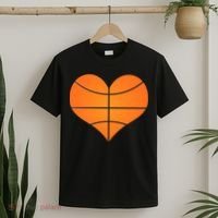 Basketball Shaped Heart T-Shirt thumb 2