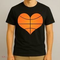 Basketball Shaped Heart T-Shirt thumb 3
