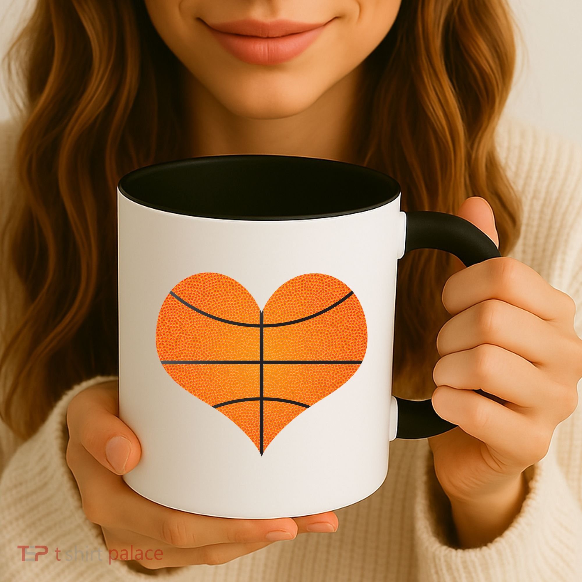 Basketball Shaped Heart Coffee Mug