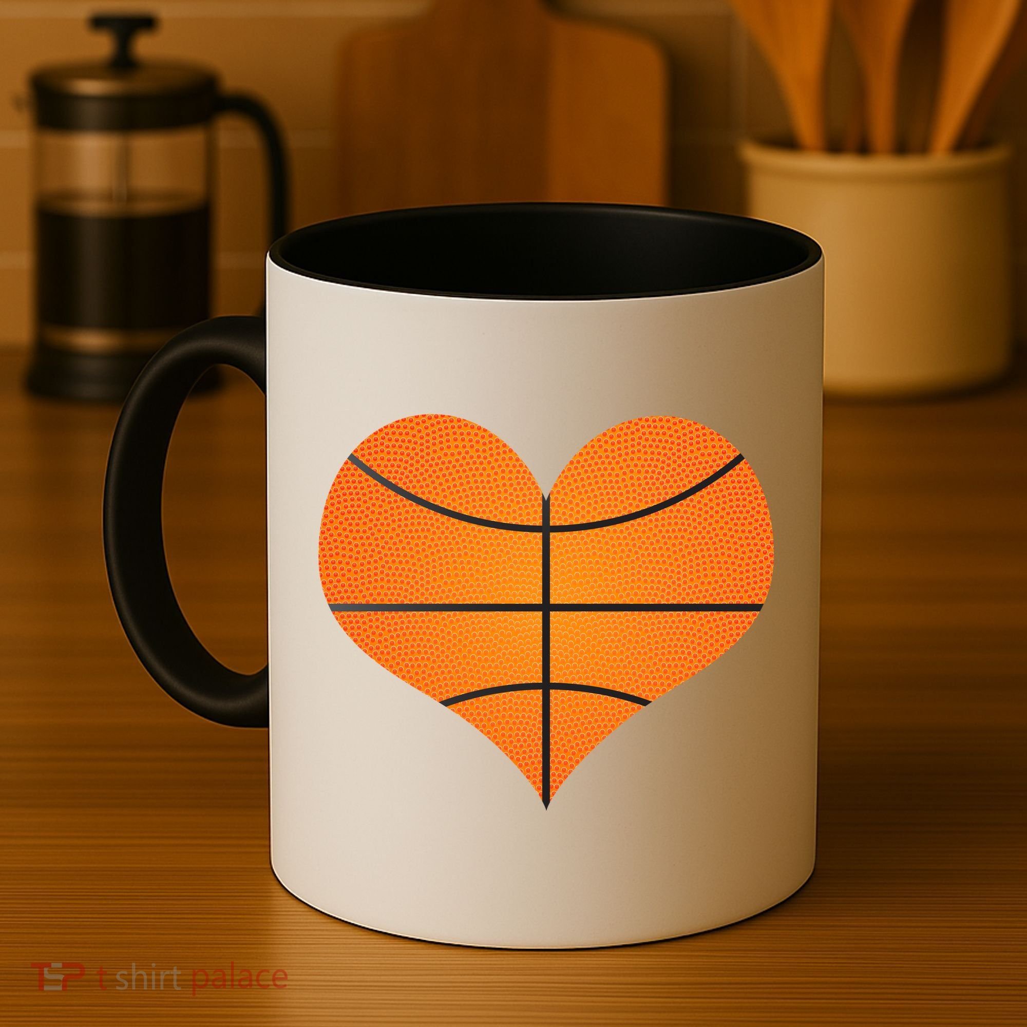 Basketball Shaped Heart Coffee Mug