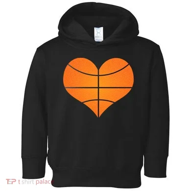 Basketball Shaped Heart Toddler Hoodie