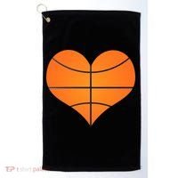 Basketball Shaped Heart Golf Towel thumb 0