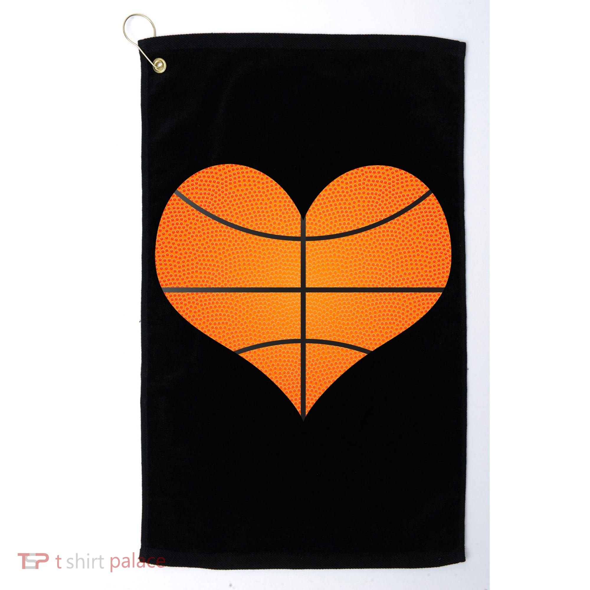 Basketball Shaped Heart Golf Towel