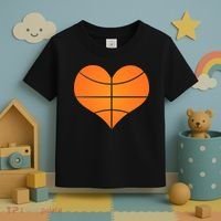 Basketball Shaped Heart Toddler T-Shirt thumb 3