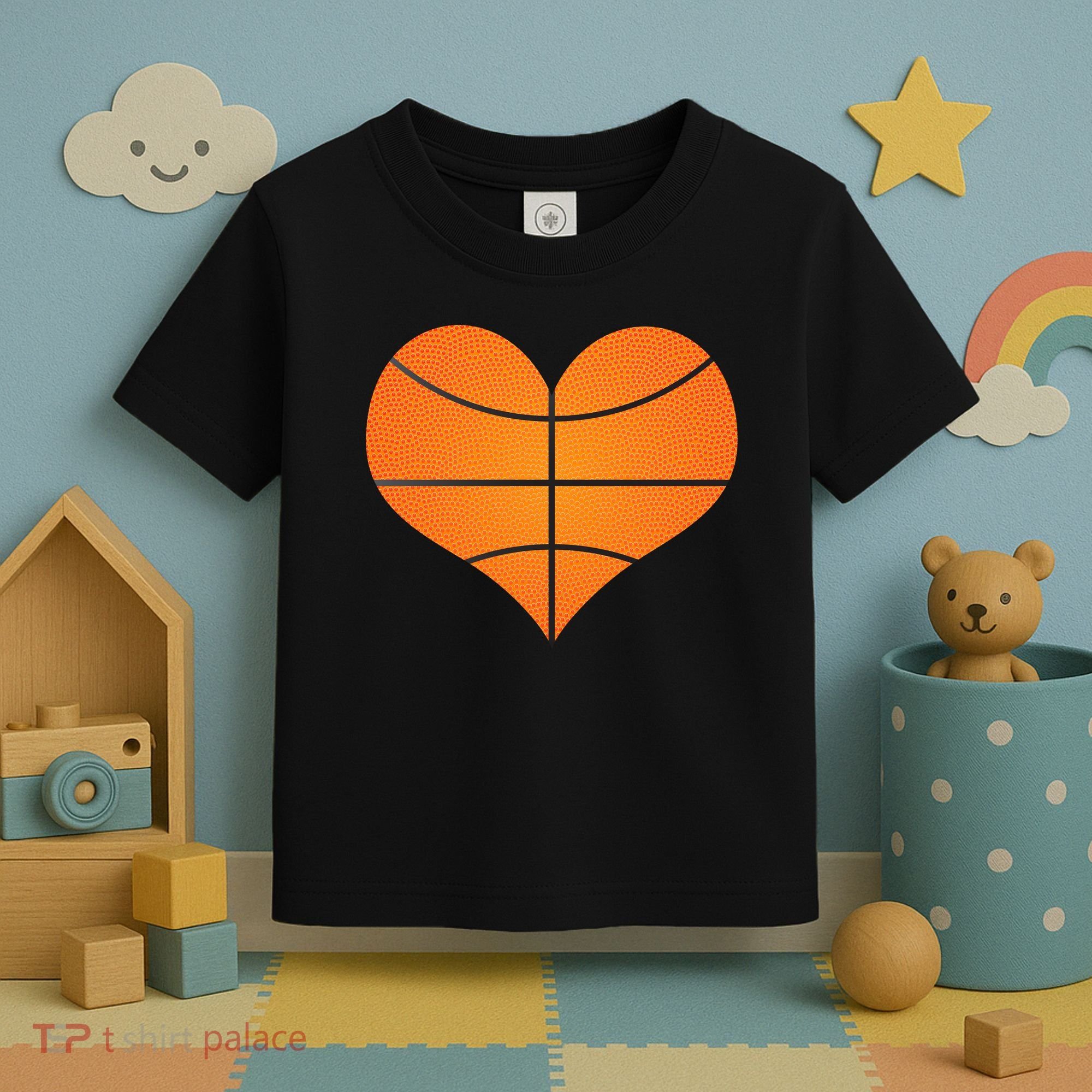 Basketball Shaped Heart Toddler T-Shirt