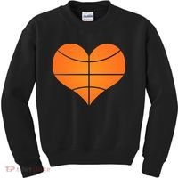 Basketball Shaped Heart Kids Sweatshirt thumb 0