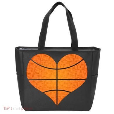 Basketball Shaped Heart Tote Bag