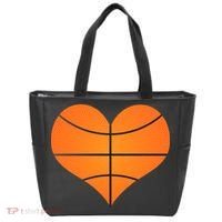 Basketball Shaped Heart Tote Bag thumb 0