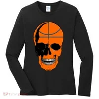 Basketball Skeleton Bone Skull Women's Long Sleeve Shirt thumb 0