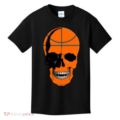 Basketball Skeleton Bone Skull Kids T-Shirt