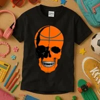 Basketball Skeleton Bone Skull Kids T-Shirt thumb 3