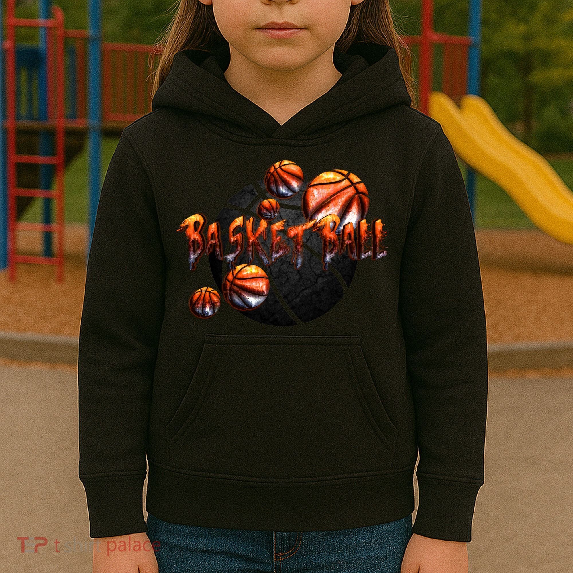 Basketball Stone Logo Kids Hoodie