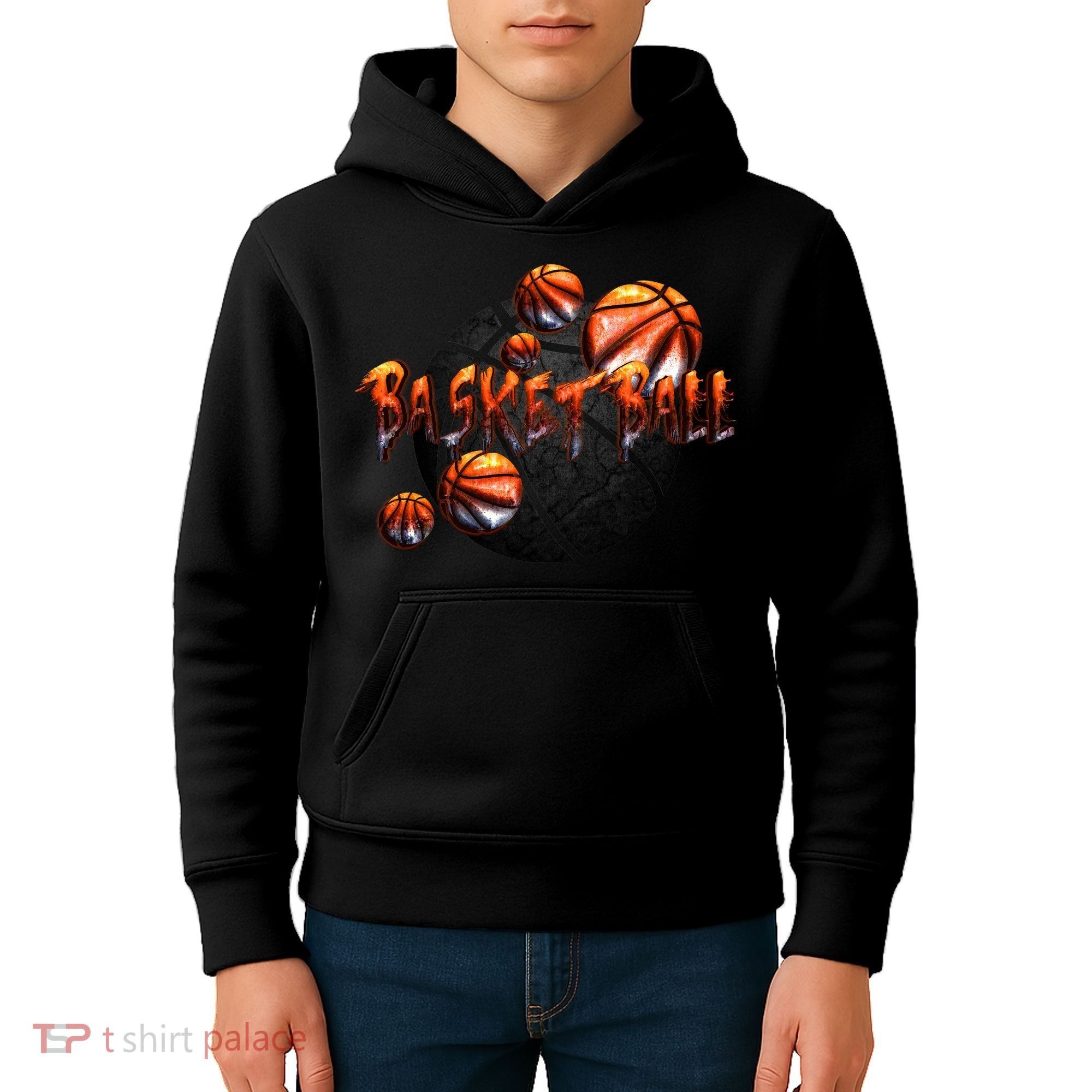 Basketball Stone Logo Kids Hoodie