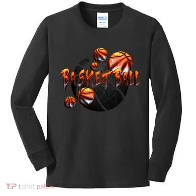 Basketball Stone Logo Kids Long Sleeve Shirt