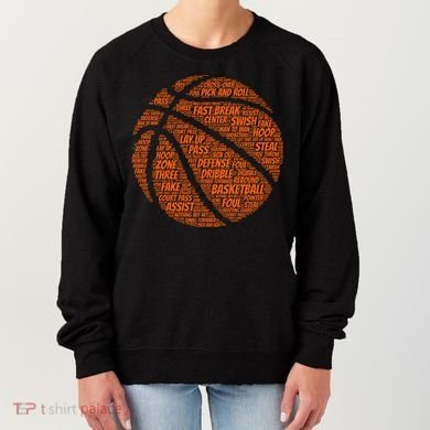 Basketball Word Text Art Women's Sweatshirt