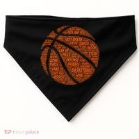 Basketball Word Text Art USA-Made Doggie Bandana thumb 0