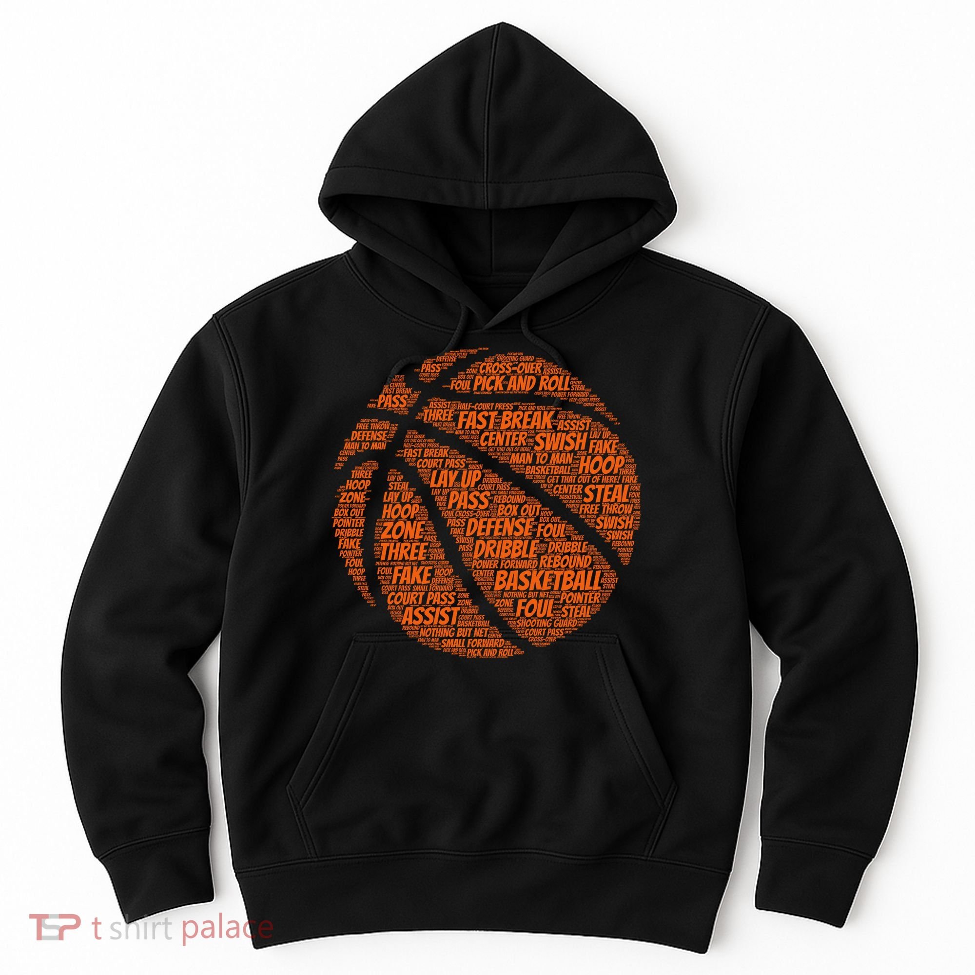 Basketball Word Text Art Hoodie