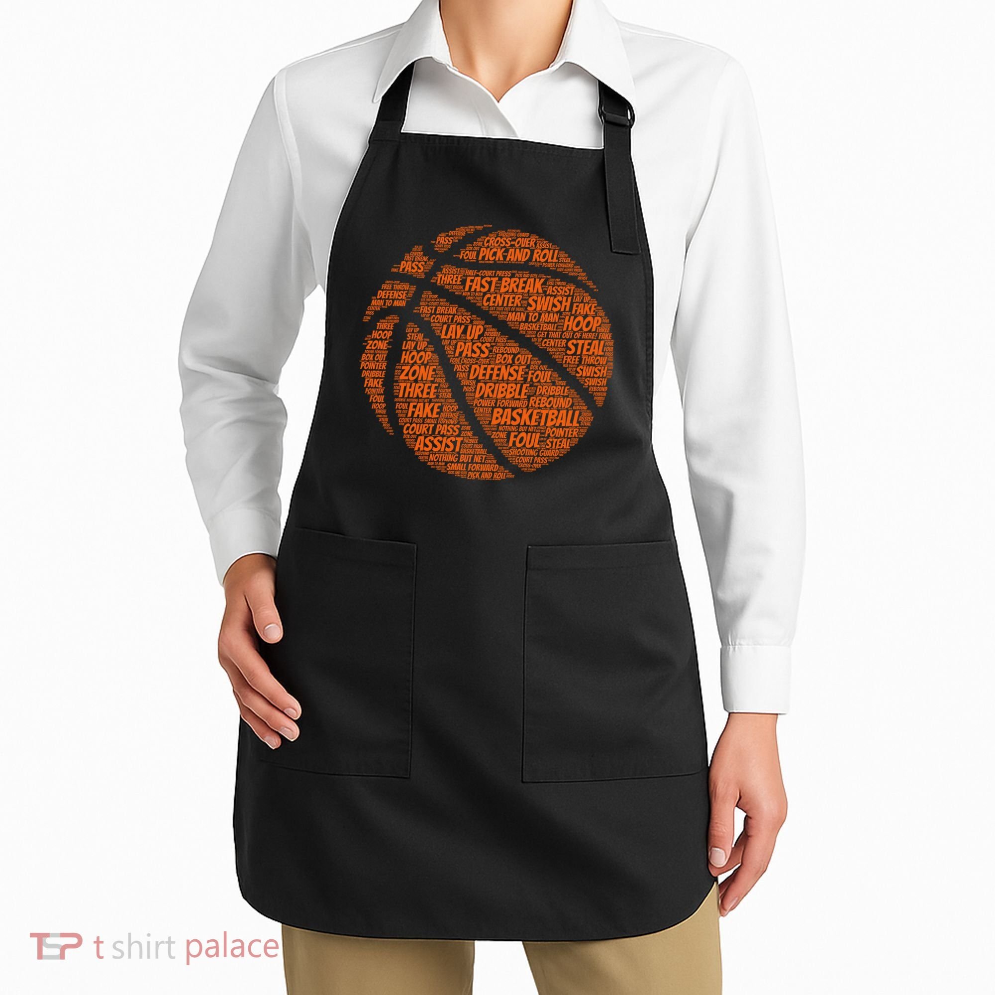 Basketball Word Text Art Apron