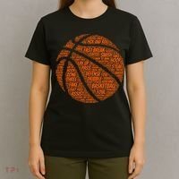 Basketball Word Text Art T-Shirt thumb 4
