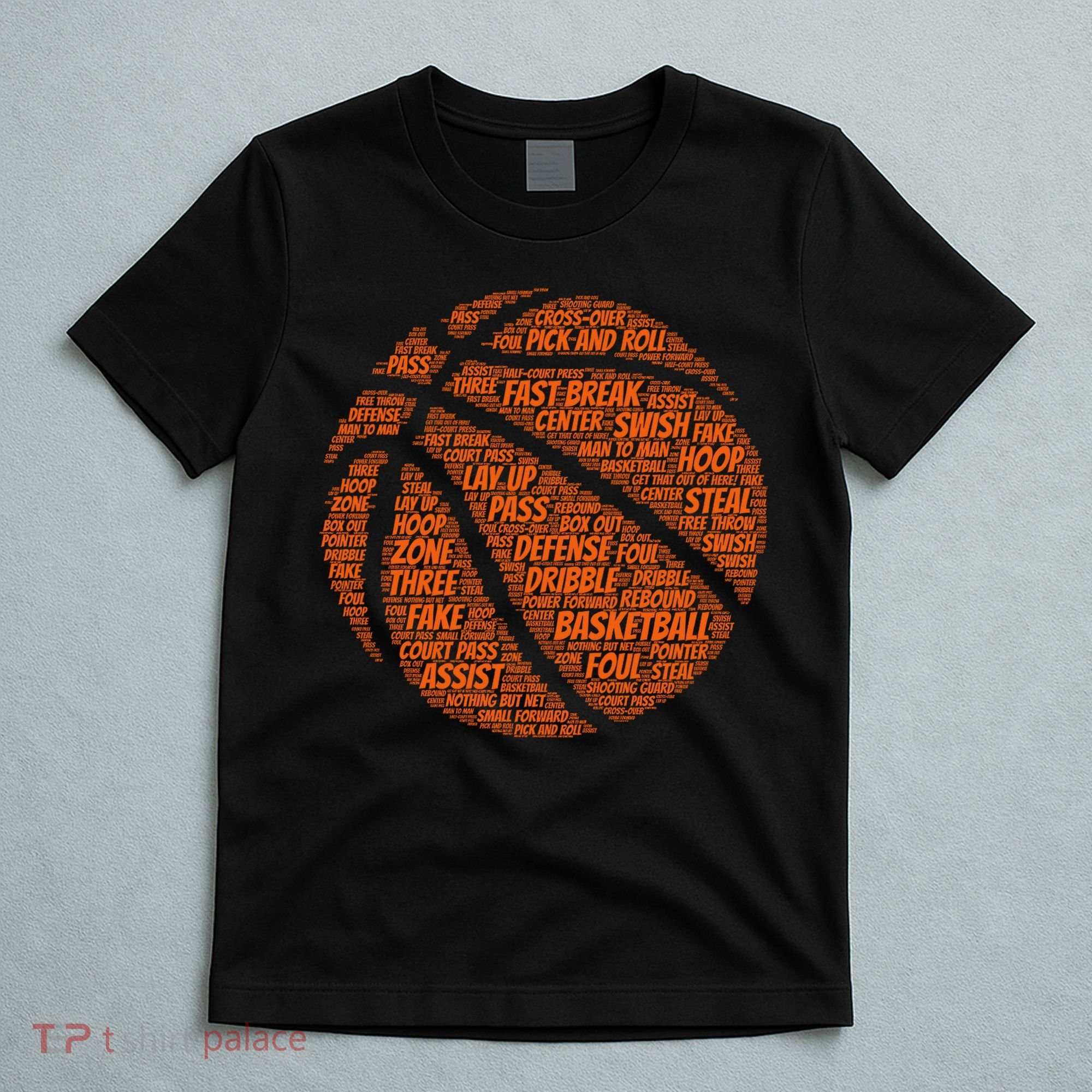 Basketball Word Text Art T-Shirt