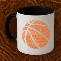 Basketball Word Text Art Coffee Mug thumb 2