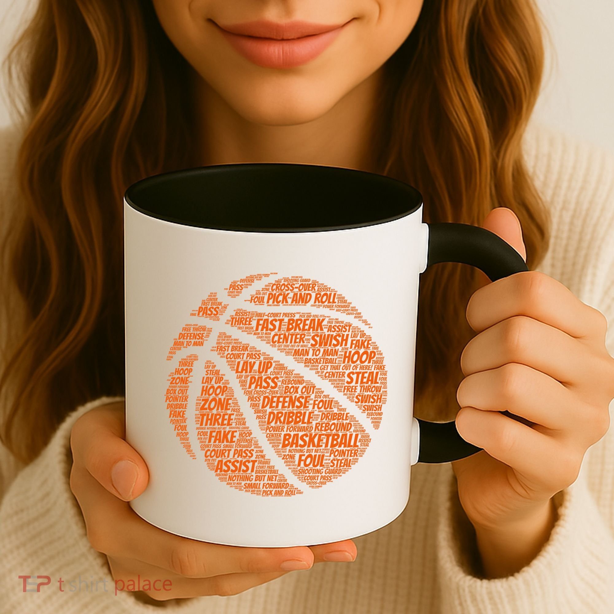 Basketball Word Text Art Coffee Mug