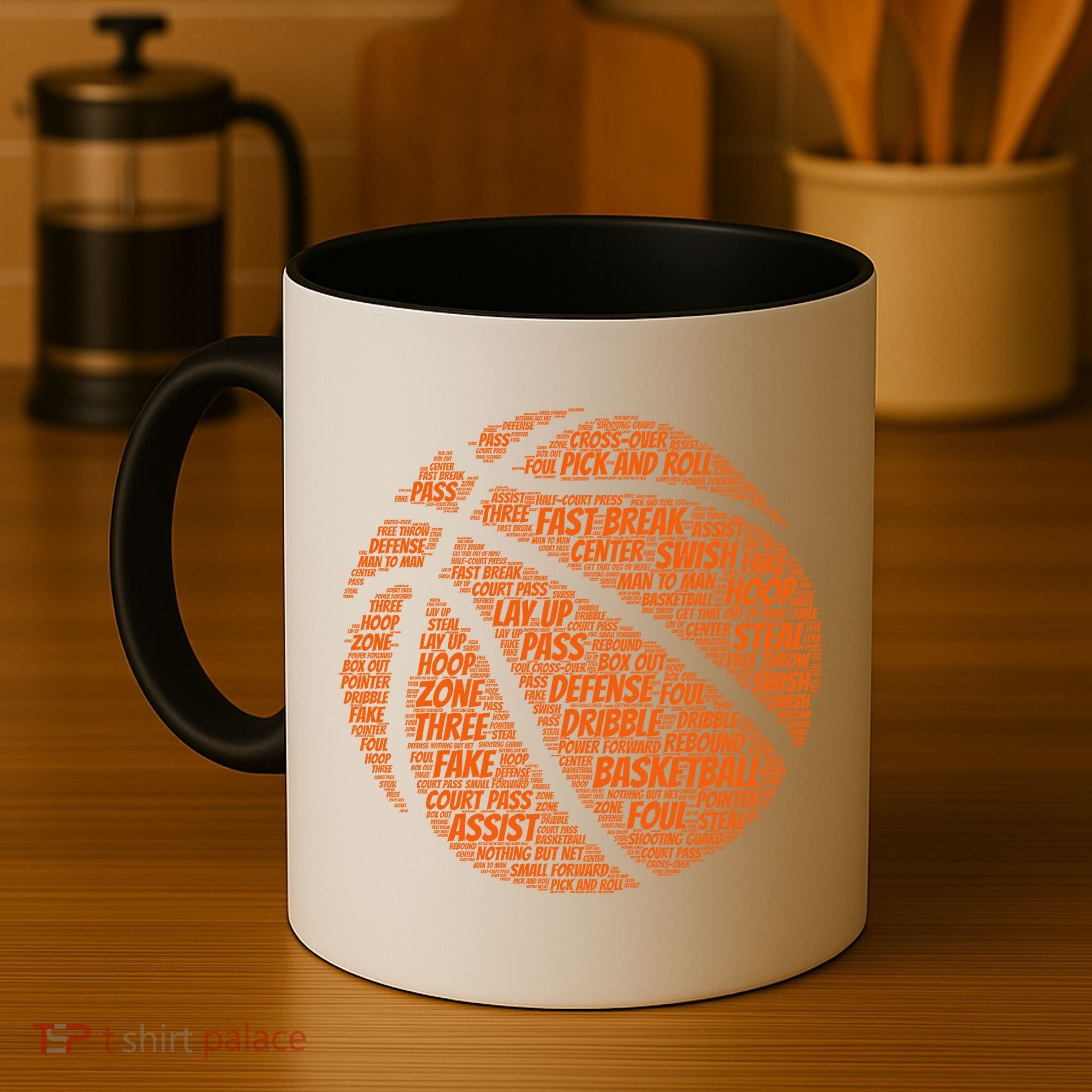 Basketball Word Text Art Coffee Mug